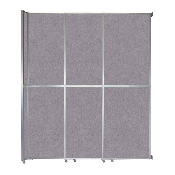 Operable Wall Sliding Room Divider 9'9" x 12'3" Cloud Gray Fabric